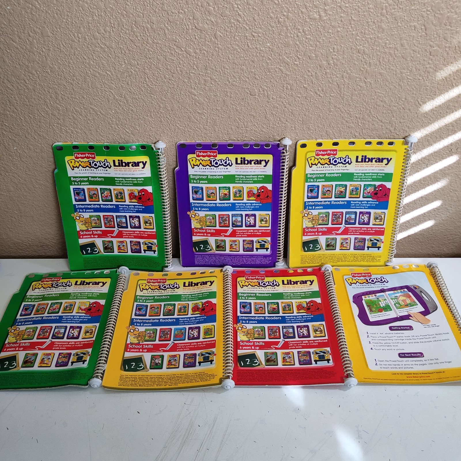 Fisher Price Power Touch Learning System Lot Of 7 Books & 5 Cartridges
