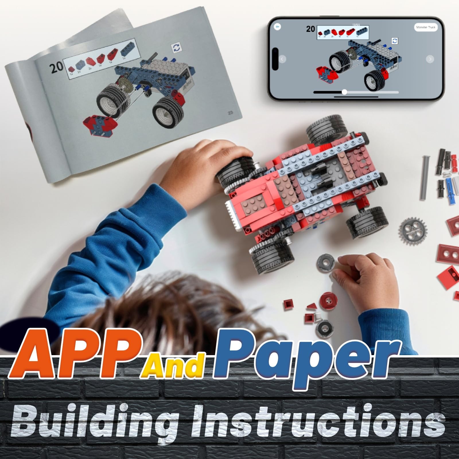 Robot B STEM Kits for 6-7 Year Old Boy, 8 in 1 Electric Monster Truck Buildin…