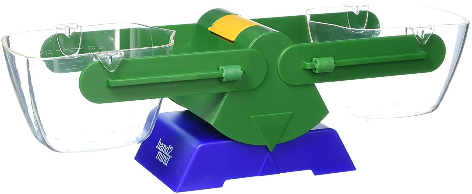Hand2Mind Plastic Bucket Balance For Kids Ages 5-8 Hands-On Way To Learn About