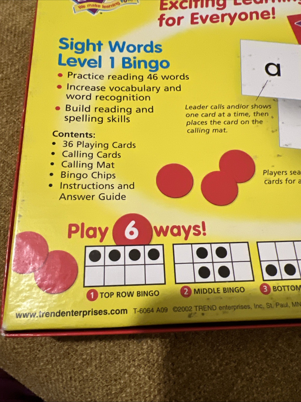 Vocabulary Spelling Bingo Sight Words Level 1 Game Exciting Way to Learn Free🎁