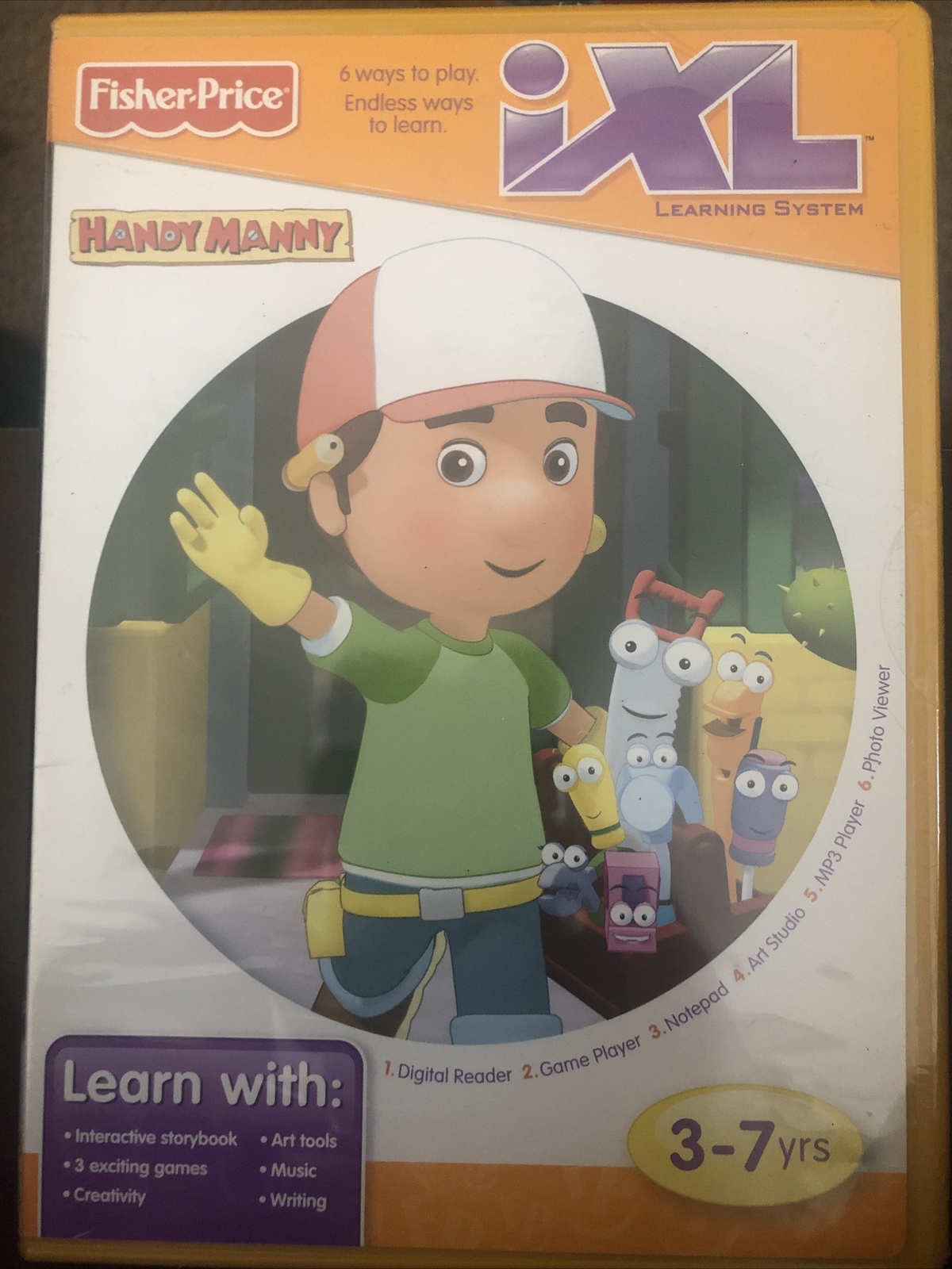 Fisher Price iXL Learning System Handy Manny Ages 3-7 6 ways to Play