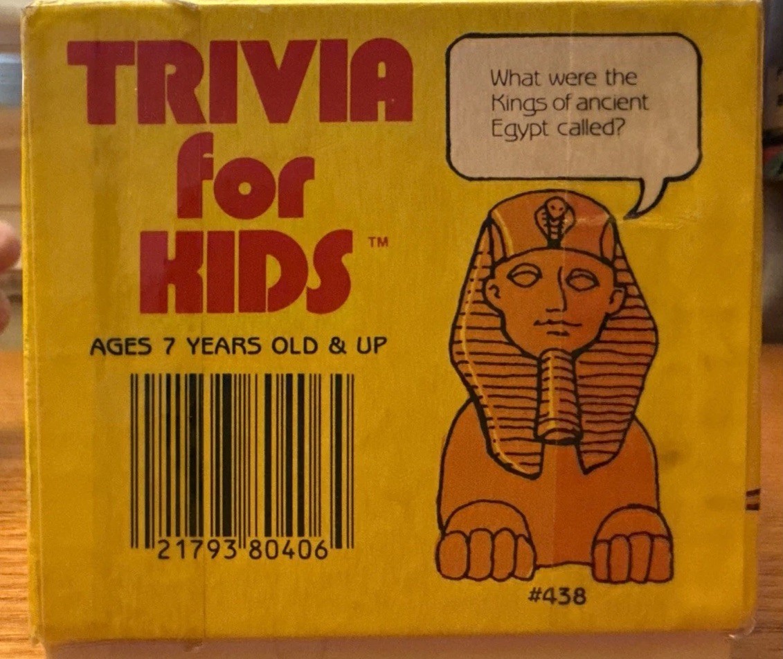 Vintage Trivia for KidsGame #438 1800 Questions large print ages 7 up Adults