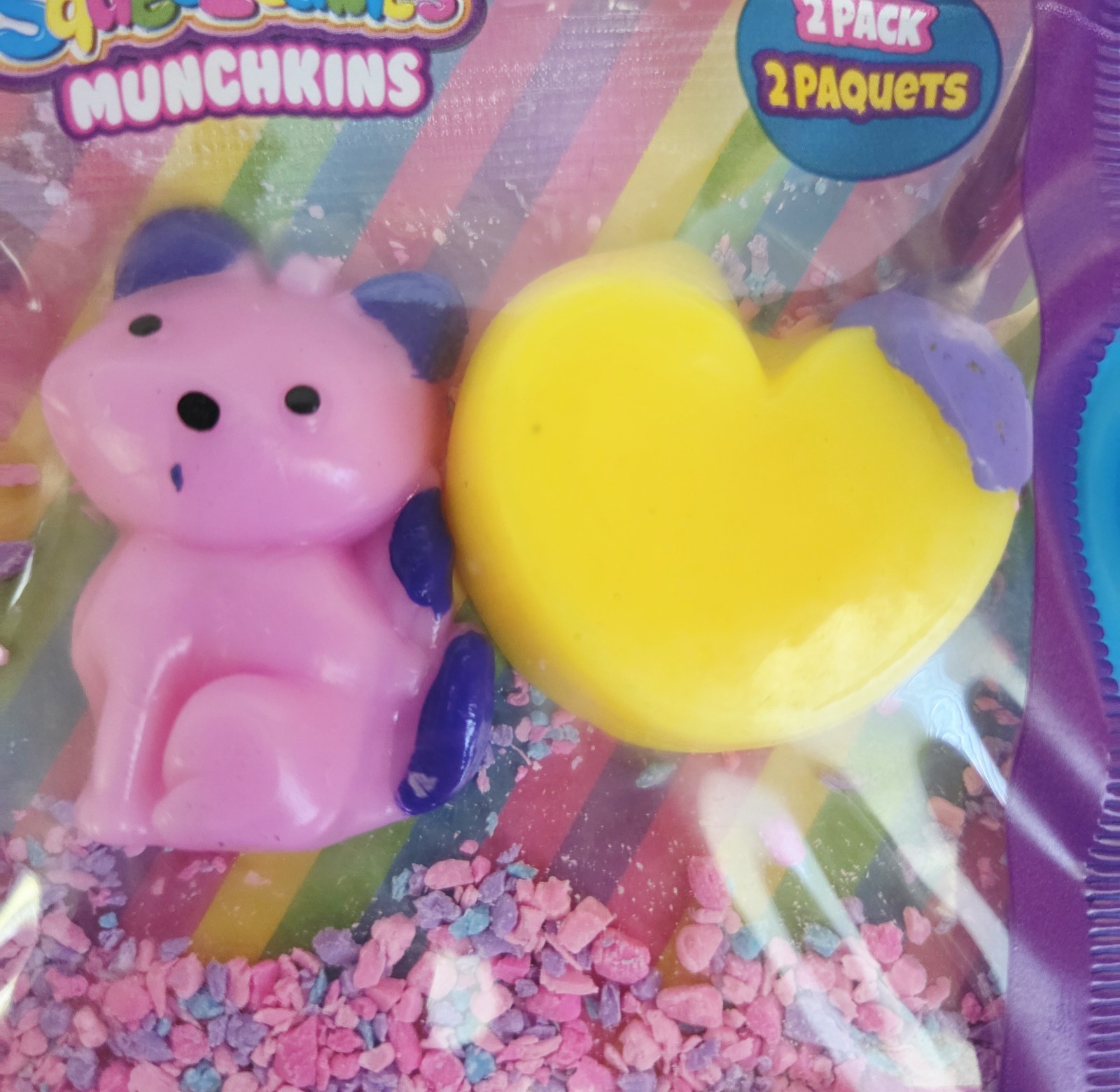Taba Jelly Squeezeables Munchkins Pink Dog and Heart Squishy Squeeze Fidget Toy