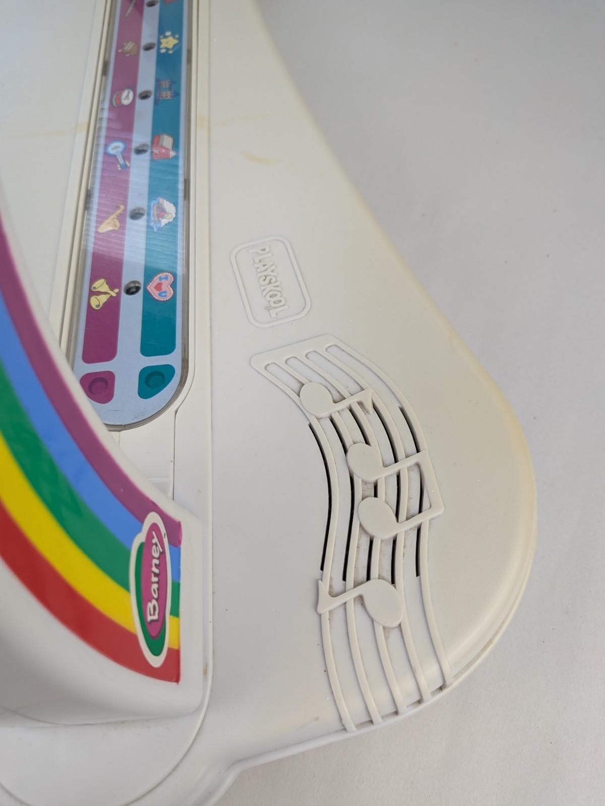 Rare Vintage Playskool Barney Rainbow Arch Musical Toy Sounds Play Dinosaur READ