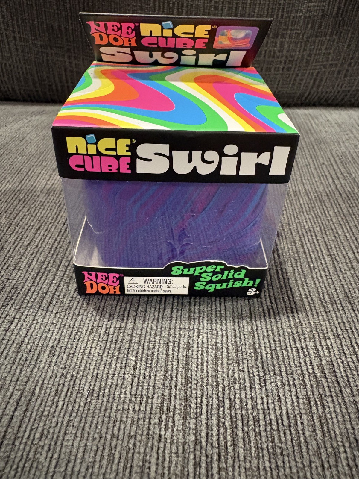 Authentic NIB NeeDoh Nee Doh Nice Cube Swirl Squeeze Purple Pink Blue Schylling