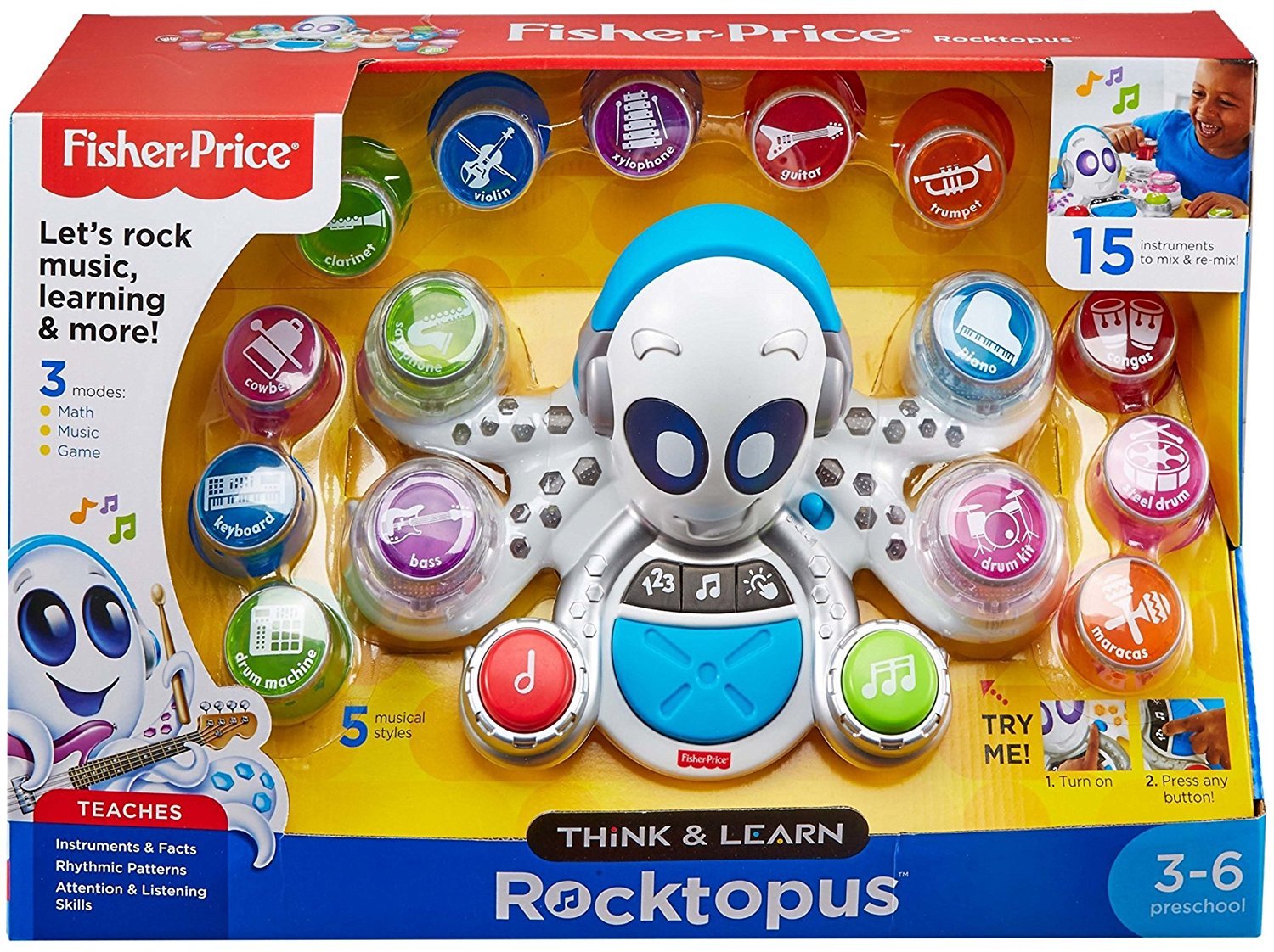 Fisher Price Think & Learn Rocktopus Musical Learning Toy Preschool 3-6 FXW98