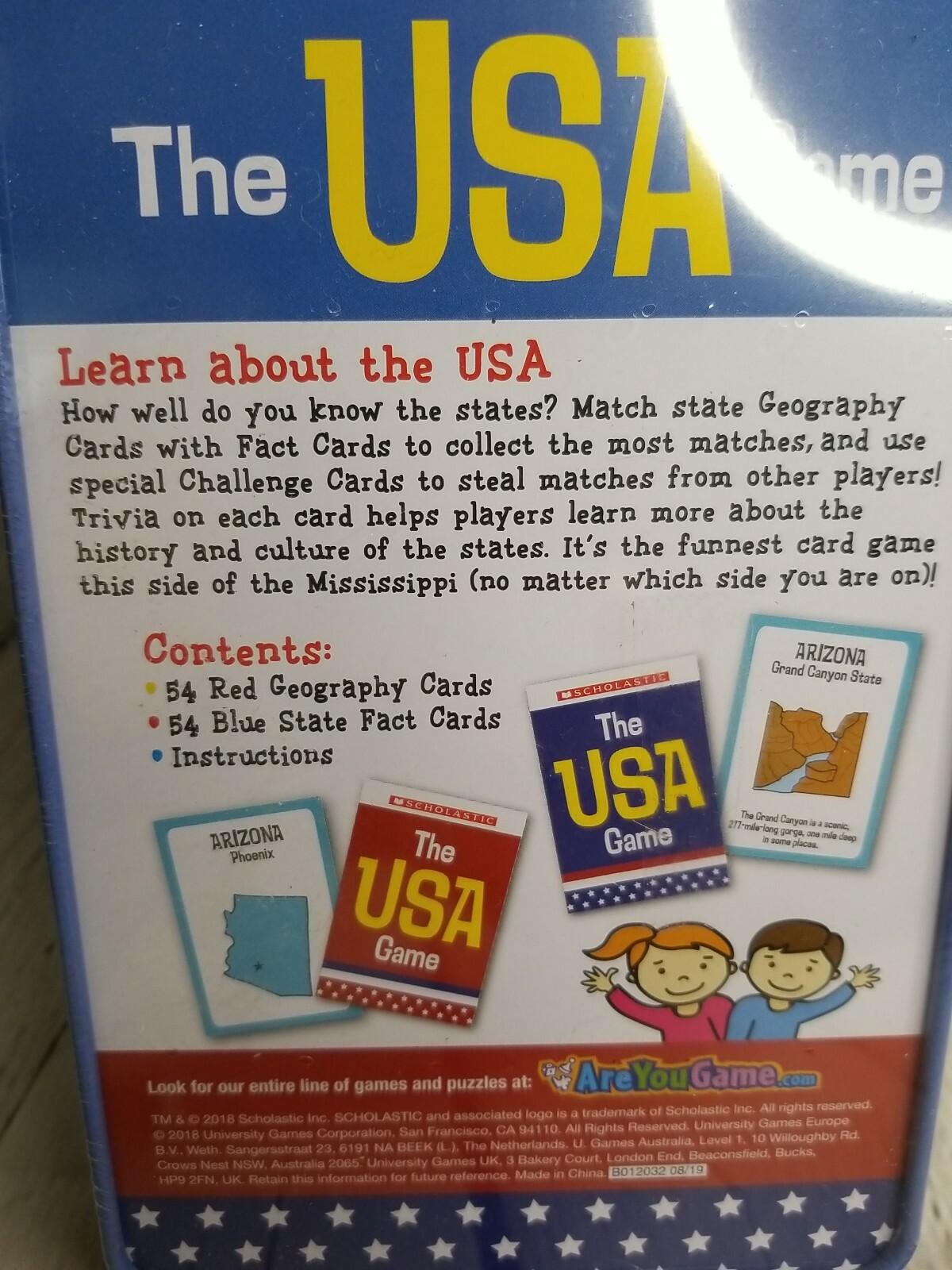 Scholastic The USA Game New In Tin University Games Educational Learn The States