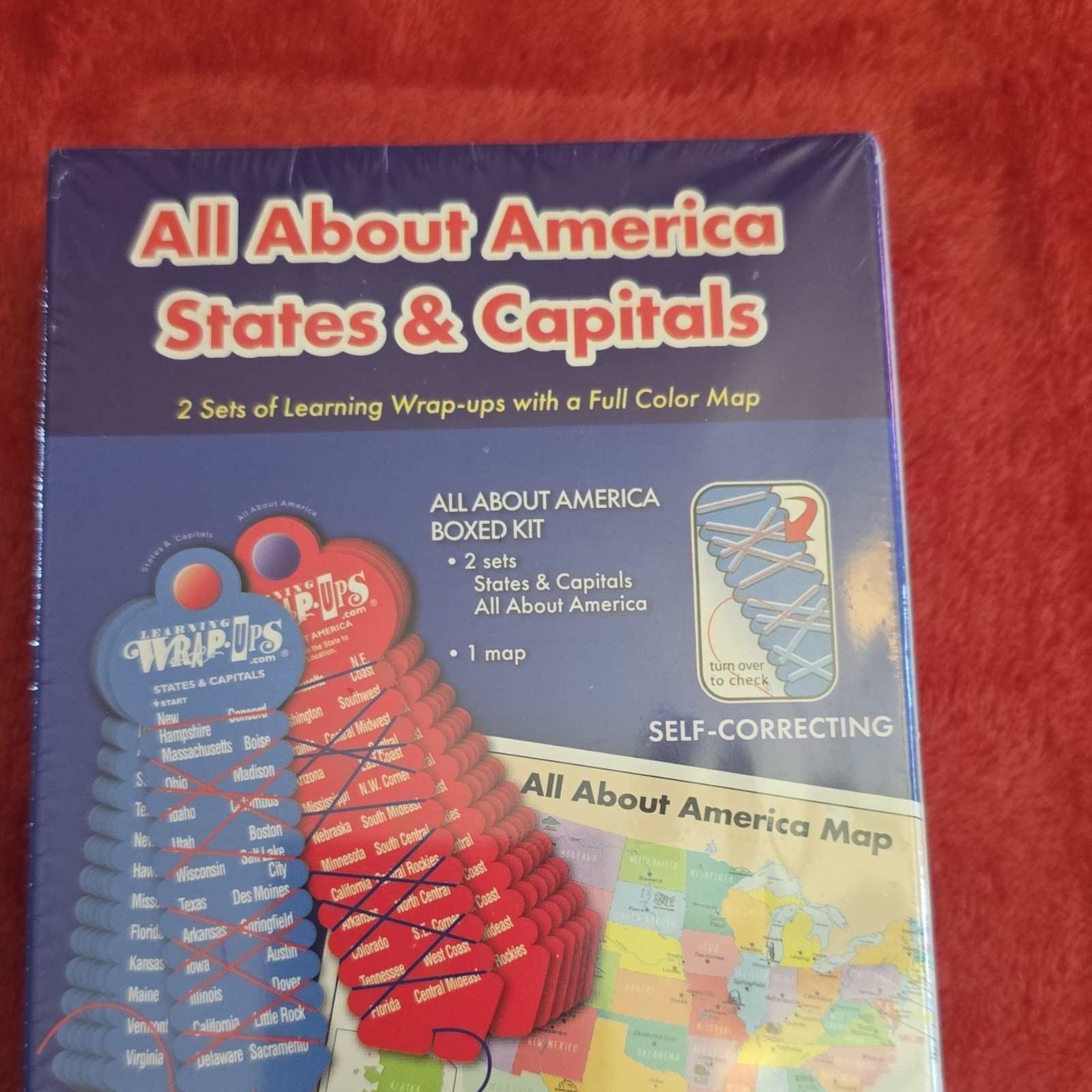 All About America States & Capitals Learning Wrap-Ups Boxed Kit w/ Map