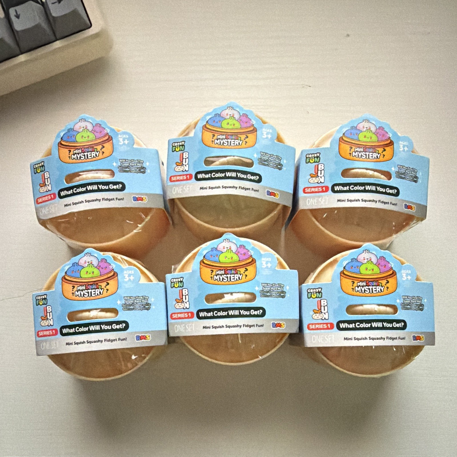 Crazy Fun Series 1 Mystery Mini Squish Fidget Toy Lot of 6 Sealed Packs