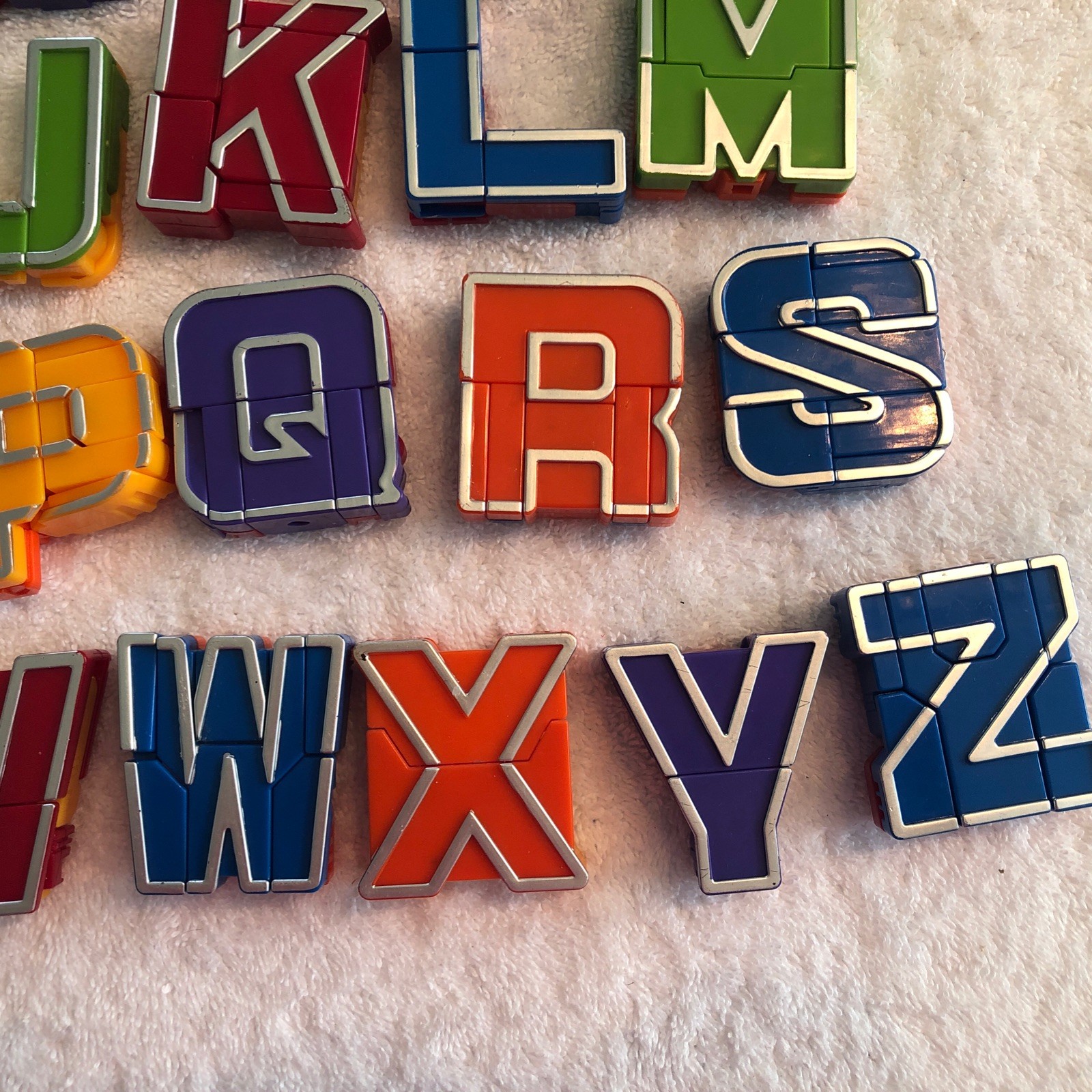 Alphabet Educational Alpha Bots Transforming Letters Lot of 25 Vintage Robots