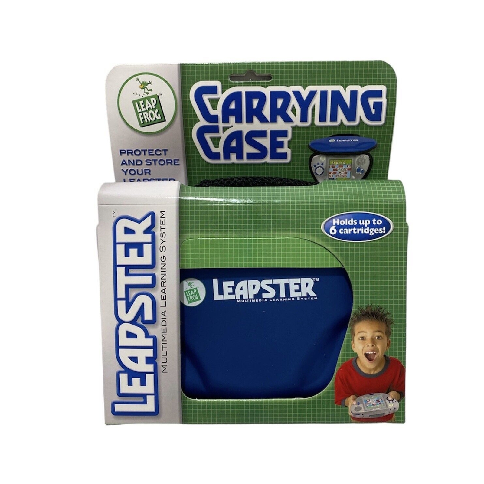 Leap Frog Leapster Carrying Case Boys Blue Ages 4 to 8 Zip Enclosure