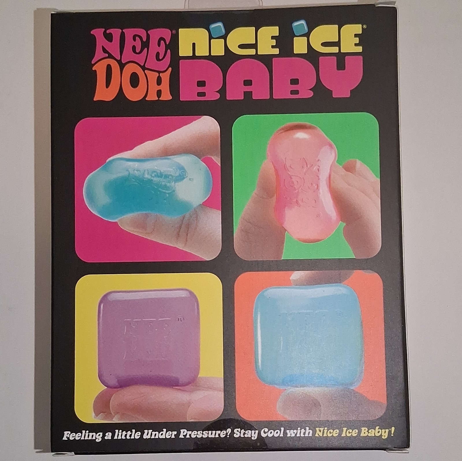 NeeDoh Nice Ice Baby Super Solid Squish Squeeze Toy 4-Pack Blue Purple Pink