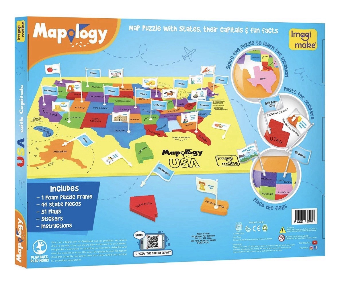 Mapology USA Map with Capitals For Learning States and Capitals Kids Puzzle