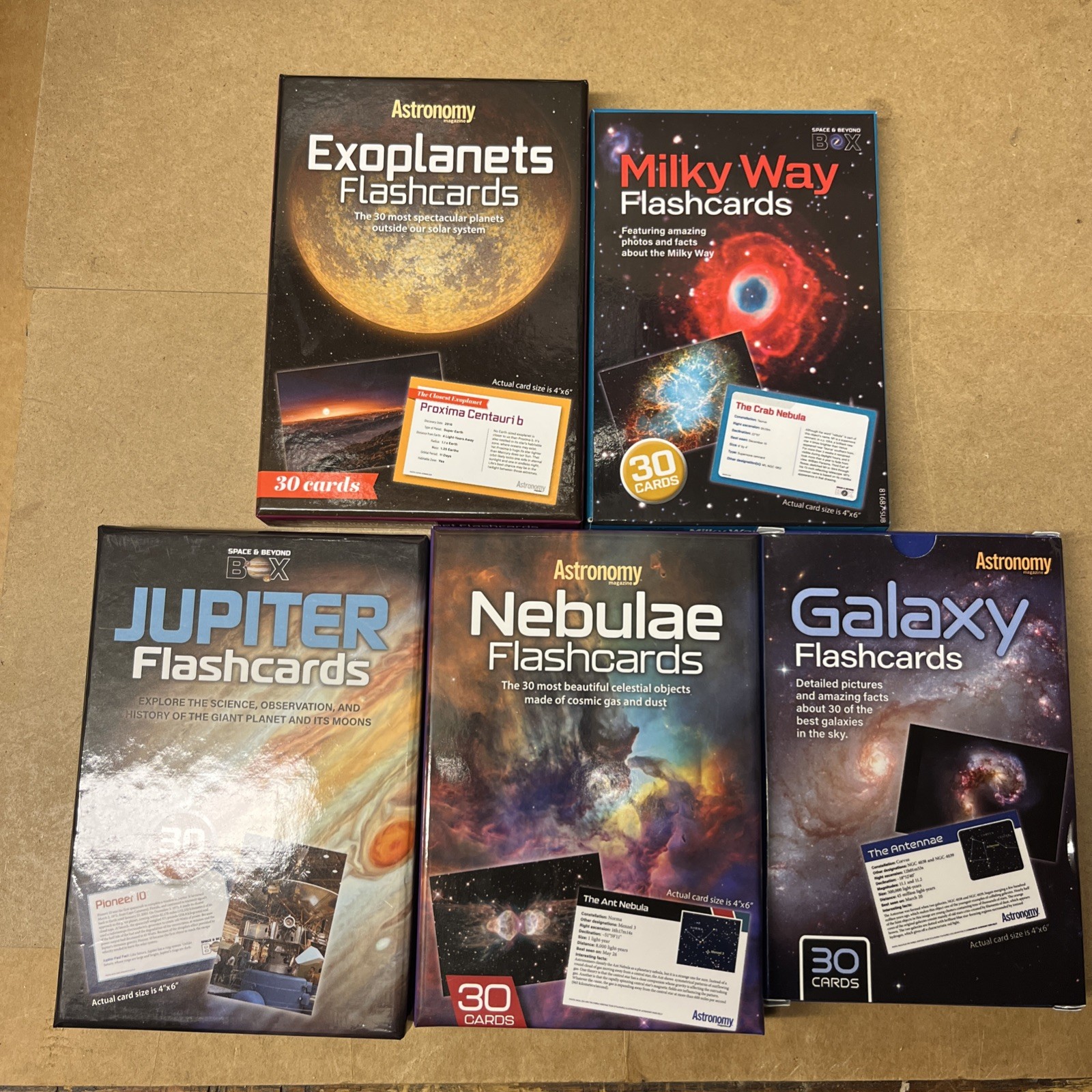 Lot Of 5 : Astronomy Flashcards 150 Cards Science Space Educational Kids Set VG