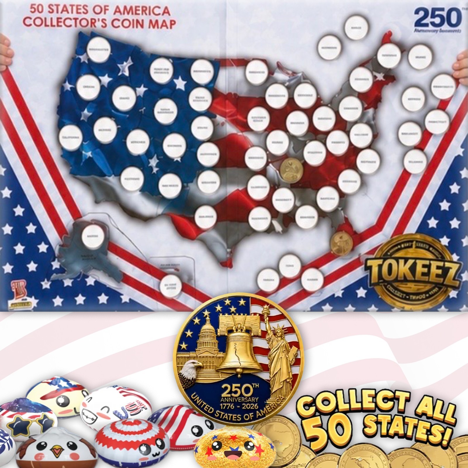 Toy Master Happy Birthday America PU Bao Bun Squishy w/ Surprise Token