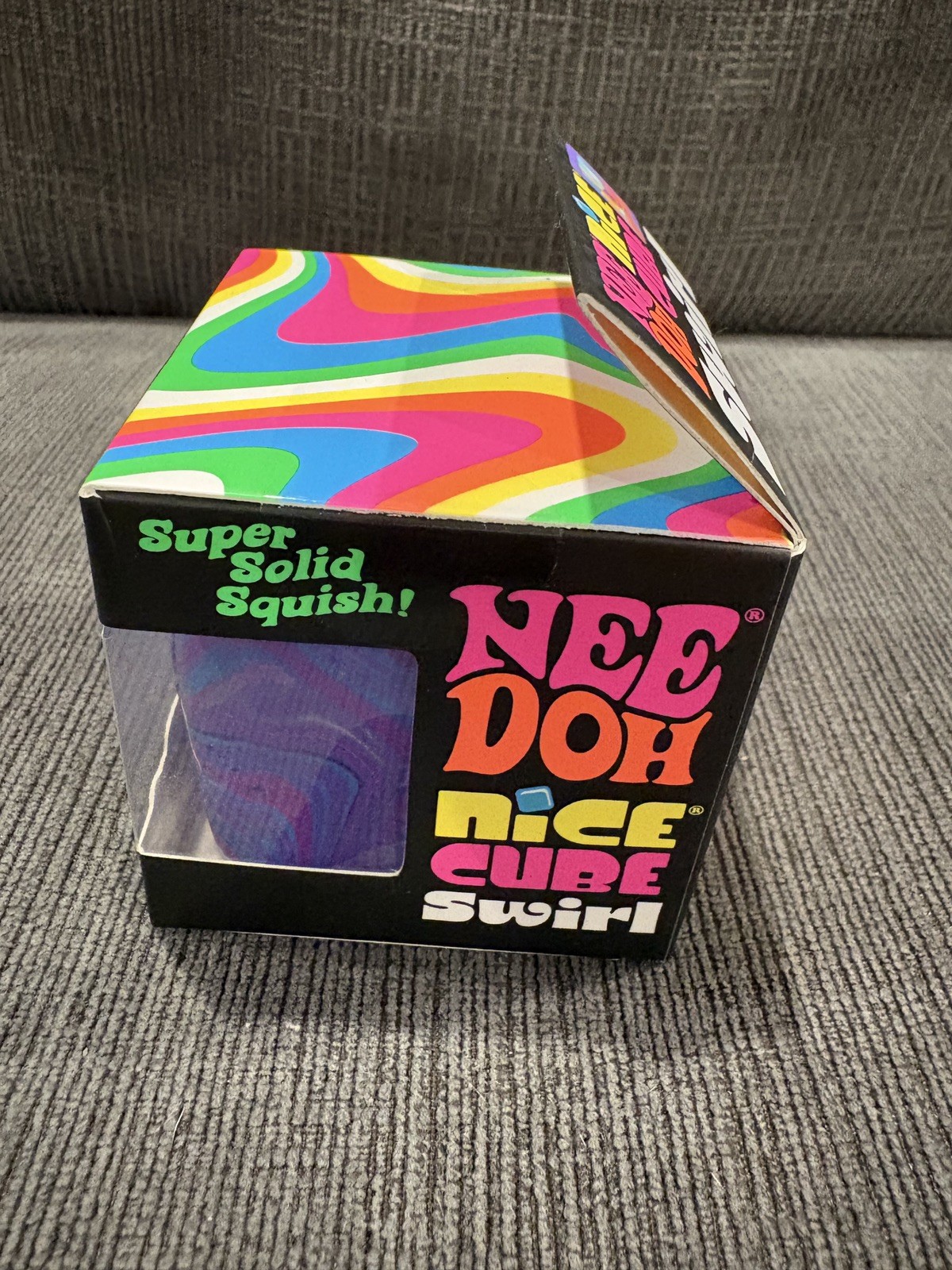 Authentic NIB NeeDoh Nee Doh Nice Cube Swirl Squeeze Purple Pink Blue Schylling