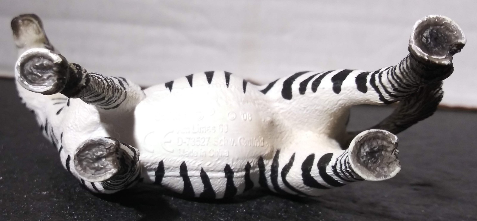 2008 Schleich Zebra Figure Black White Horse Wildlife Zoo Animal Figurine