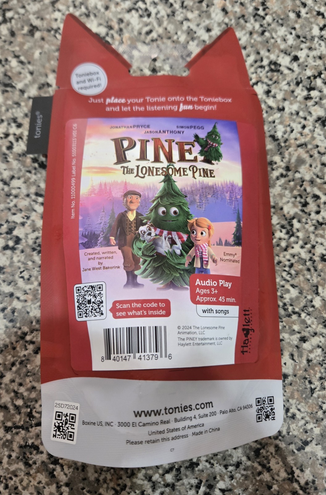 New Piney: The Lonesome Pine Tonies Figure For Toniebox Players- Christmas