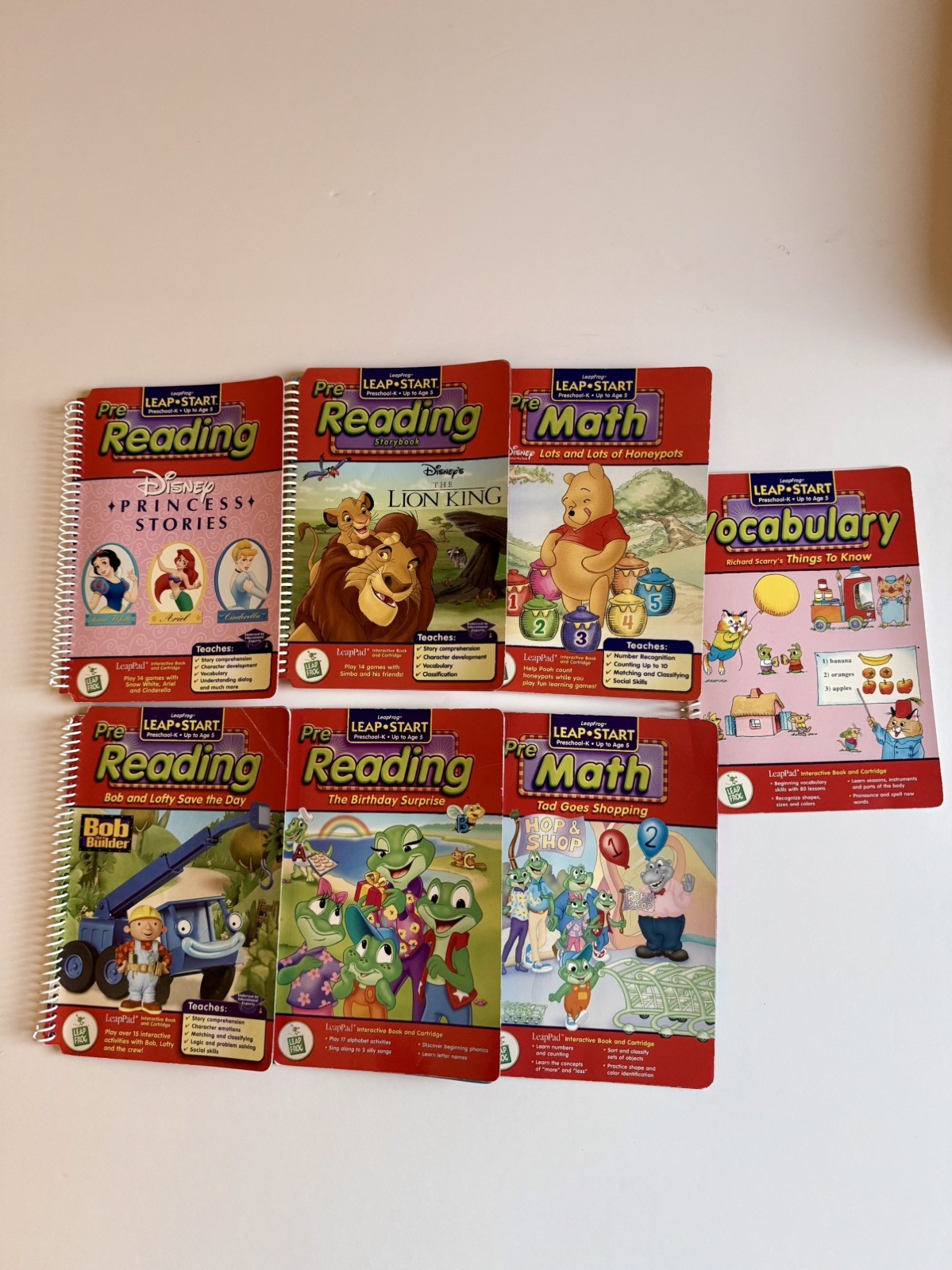 Leapfrog LeapStart Learn to Read+ books K-5 lot of 7