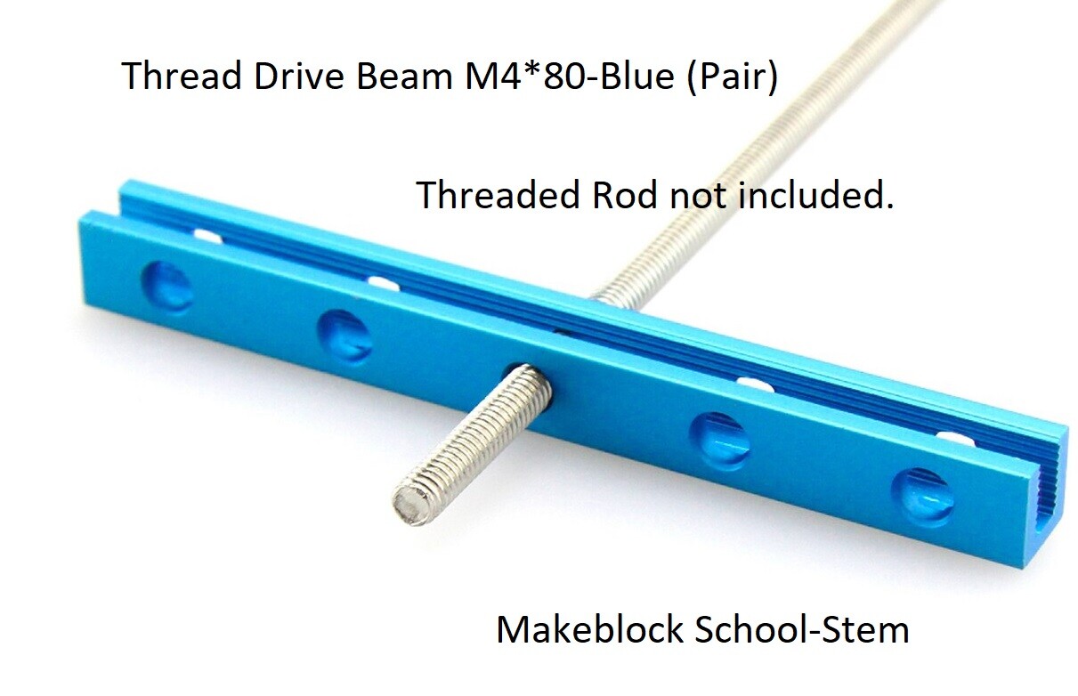 2 PAK Makeblock Thread Drive Beam M4 *80mm – Blue