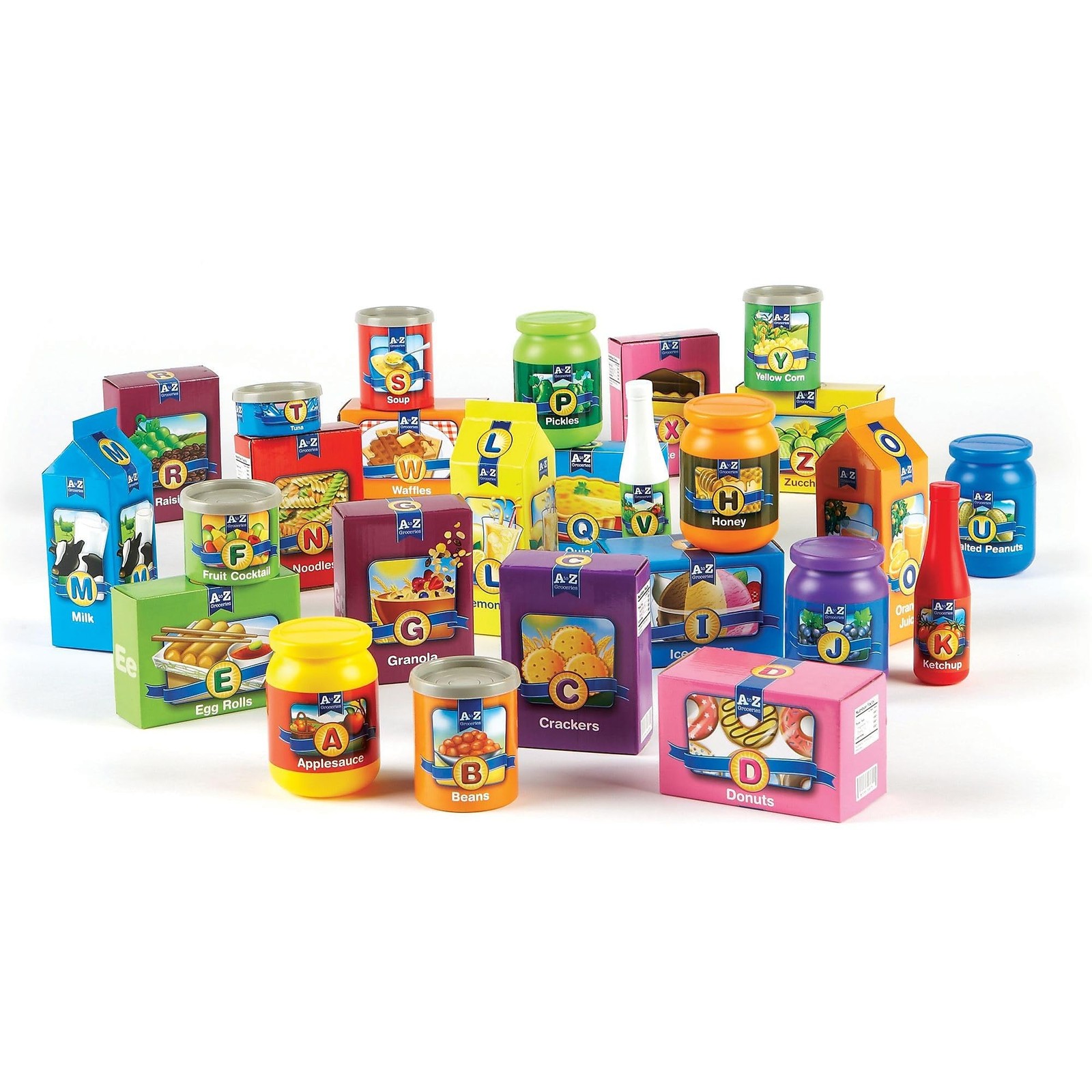 Learning Resources A To Z Alphabet Groceries – 31 Pieces Ages 3 Pretend Play