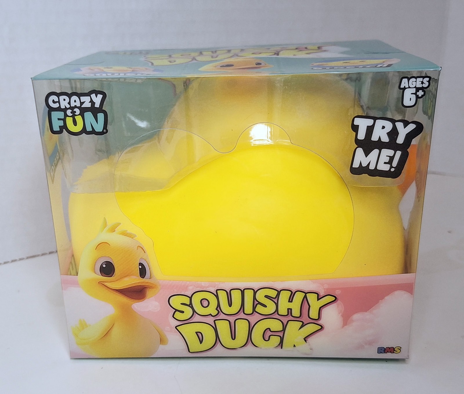 Crazy Fun Squishy Duck Tactile Squeeze Toy Yellow Orange Black Age 6+ Year RMS