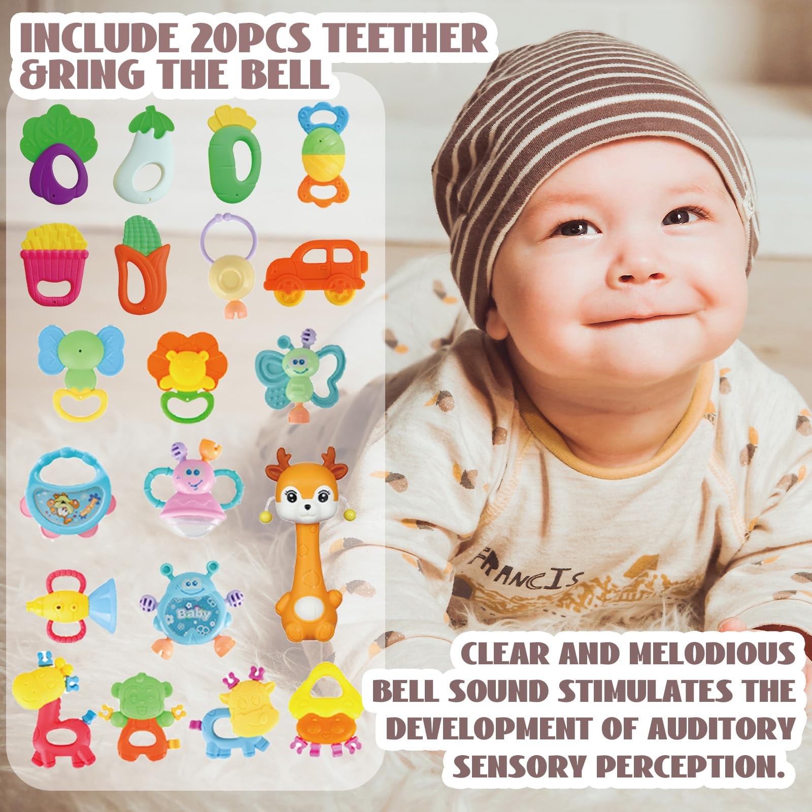 Cocurb 30 Pcs High Contrast Baby Toy Gift Set for Pack of 30, Multicolored