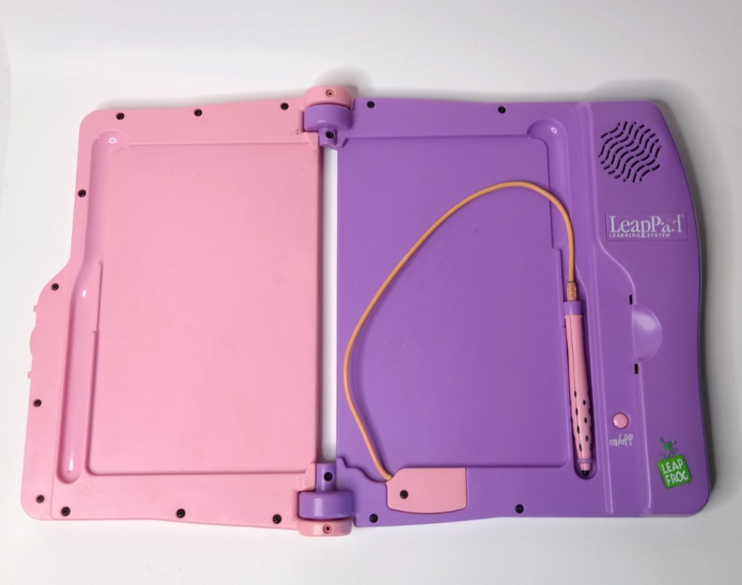 VTG Leap Frog Pink Pad Learning System Reader, 12 Cartridges, 11 Books, Backpack