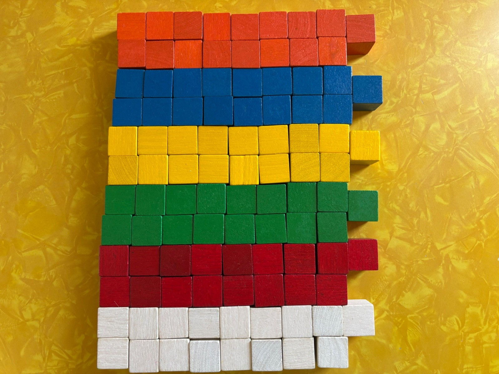 102 Cuisenaire Learning Materials One-Inch Wood Wooden Cubes