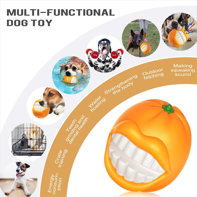 Tough Squeaky Dog Ball Toy for Aggressive Chewers Medium Large Dogs Fetch Traini