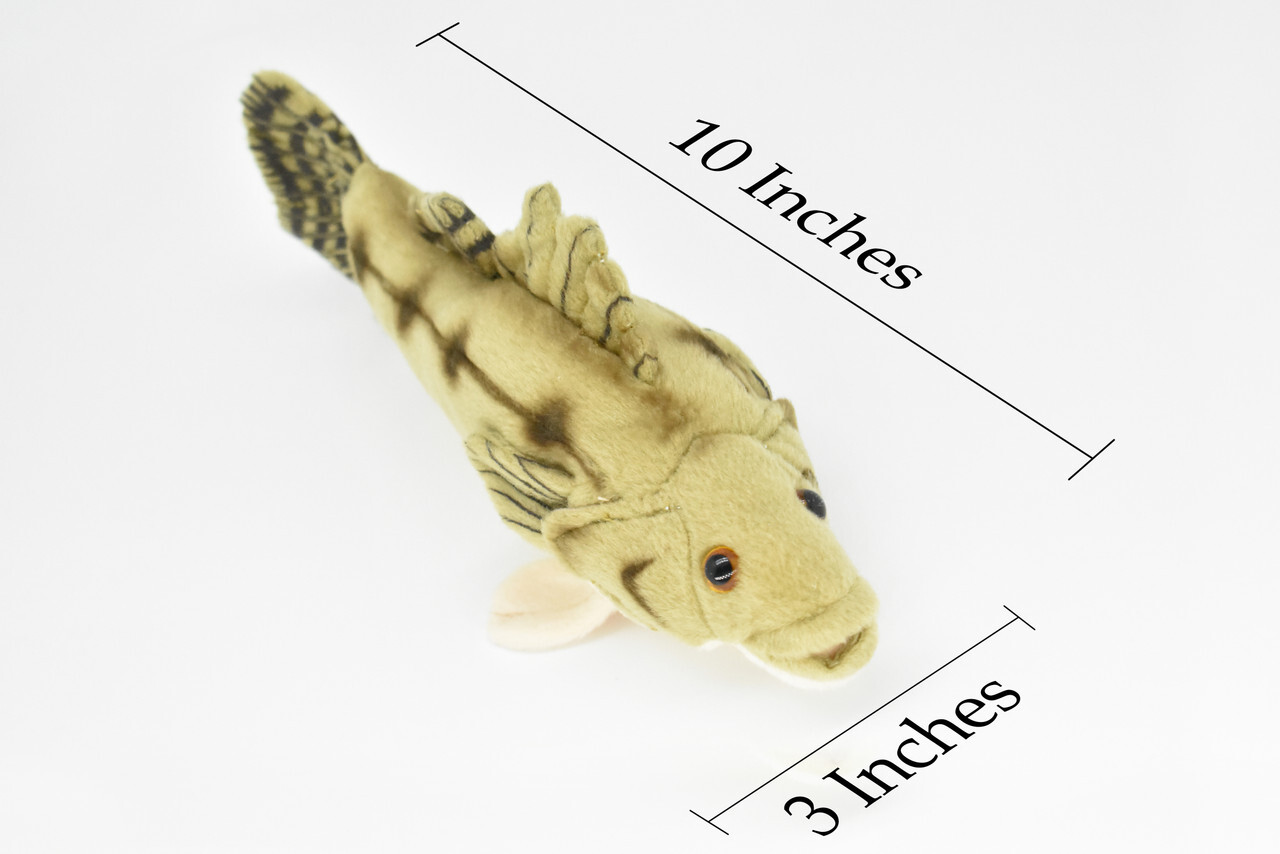 Plush Walleye, Realistic Stuffed Fish, Soft, Toy, Pillow, Gift, 10″ F2003 BB60