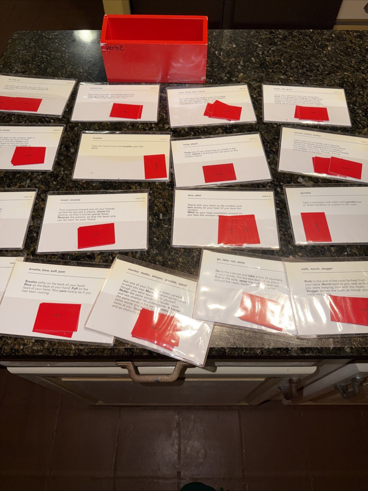 Montessori Command Cards Verbs, Synonyms, Antonyms Sentences, Homeschool Grammar