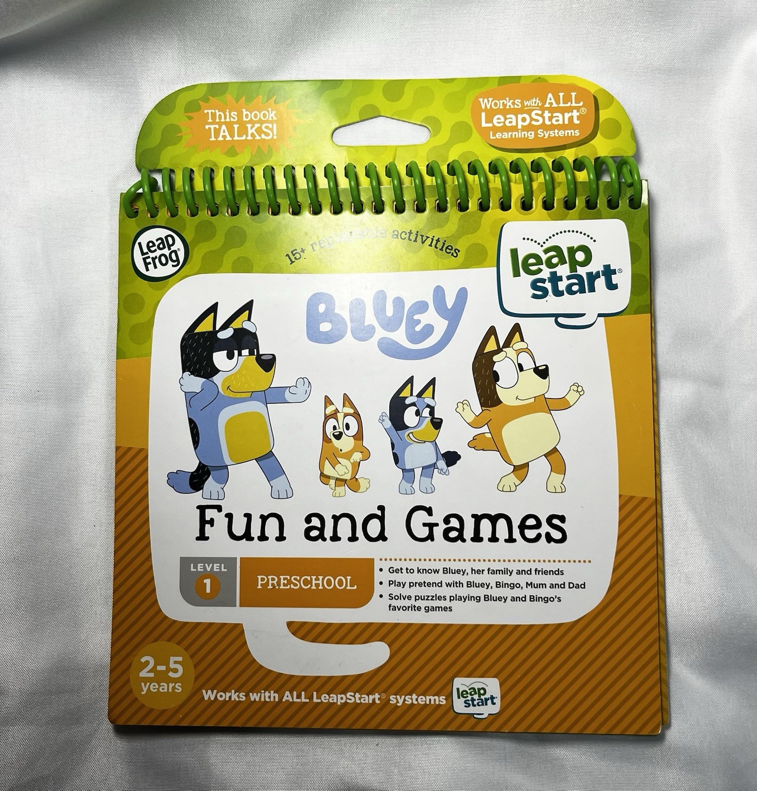 Bluey Fun & Games Activity Book LeapFrog LeapPad Level 1 Preschool NEW Stickers