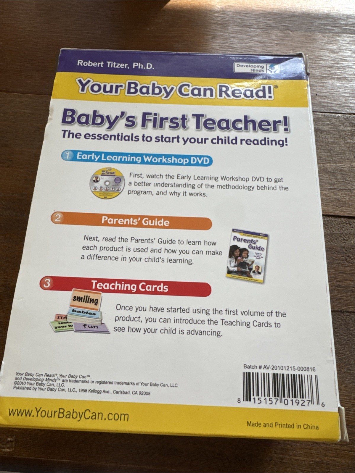 Baby’s First Teacher Early Learning Development System 4 DVDs