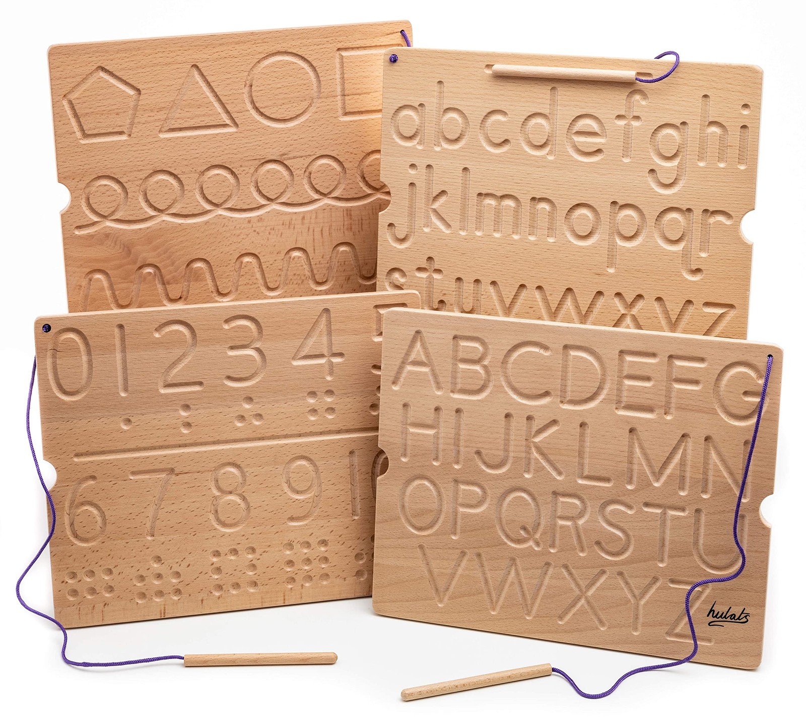 Hulats Learn to Write – Number & Letter Tracing Boards for Kids Large, Beige