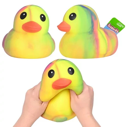Squeezy Jumbo Tie Dye Duck & Peach Squishy Stress Sensory Fidget Toy Viral