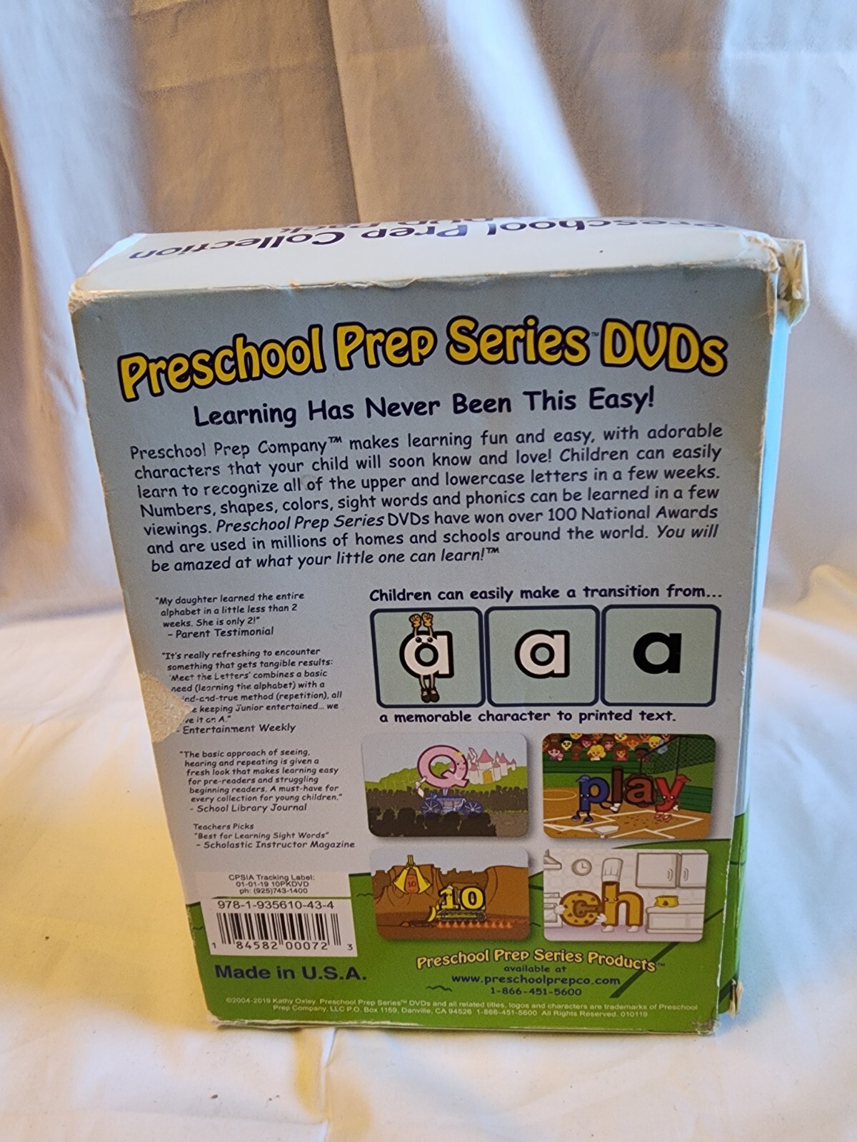 Preschool Prep Collection 10 DVD Set Letters Numbers Shapes Colors