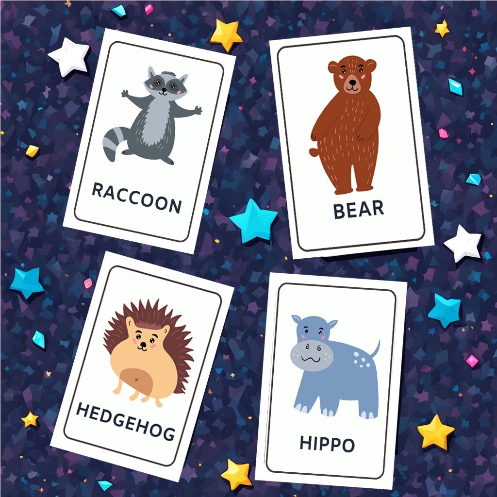 Printable 45 Animals Flash Cards-Montessori-Inspired 45 Card Set for Preschool