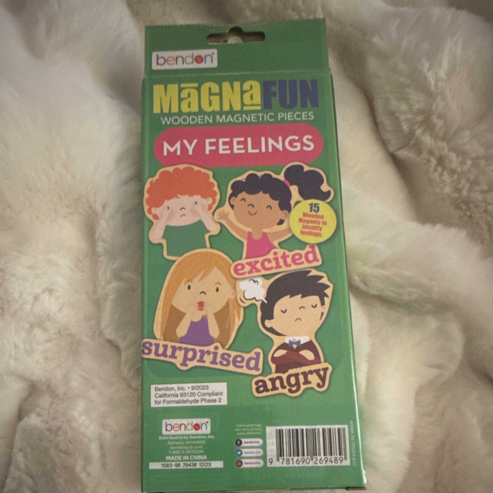 Bendon Magnafun Wooden Magnetic Pieces My Feelings Emotions 15 Pack