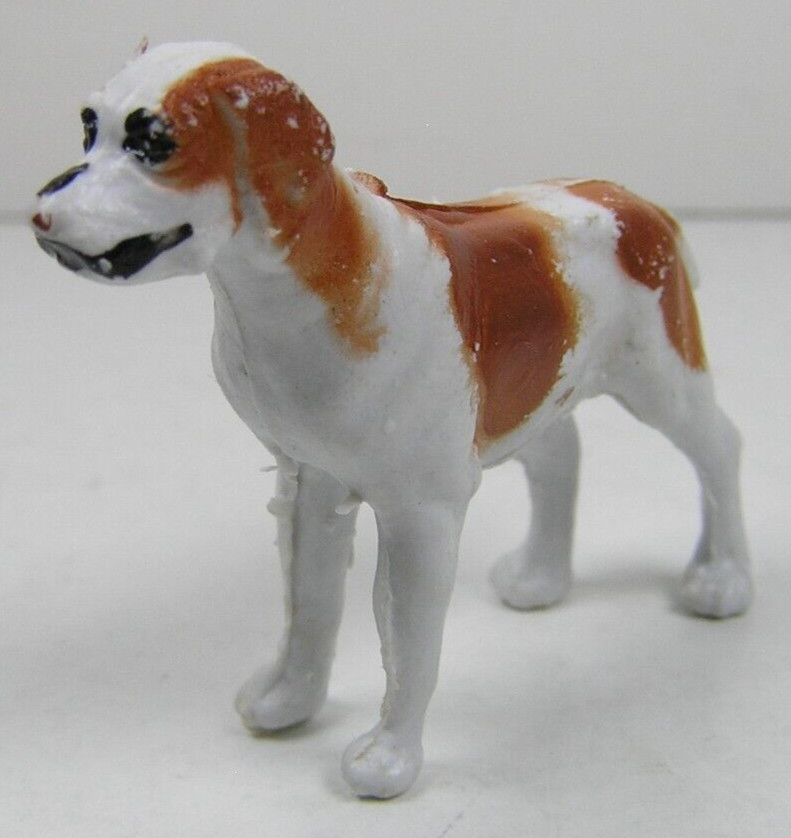 Unbranded Brown and White Dog 2″ Long Plastic Animal Toy Figure
