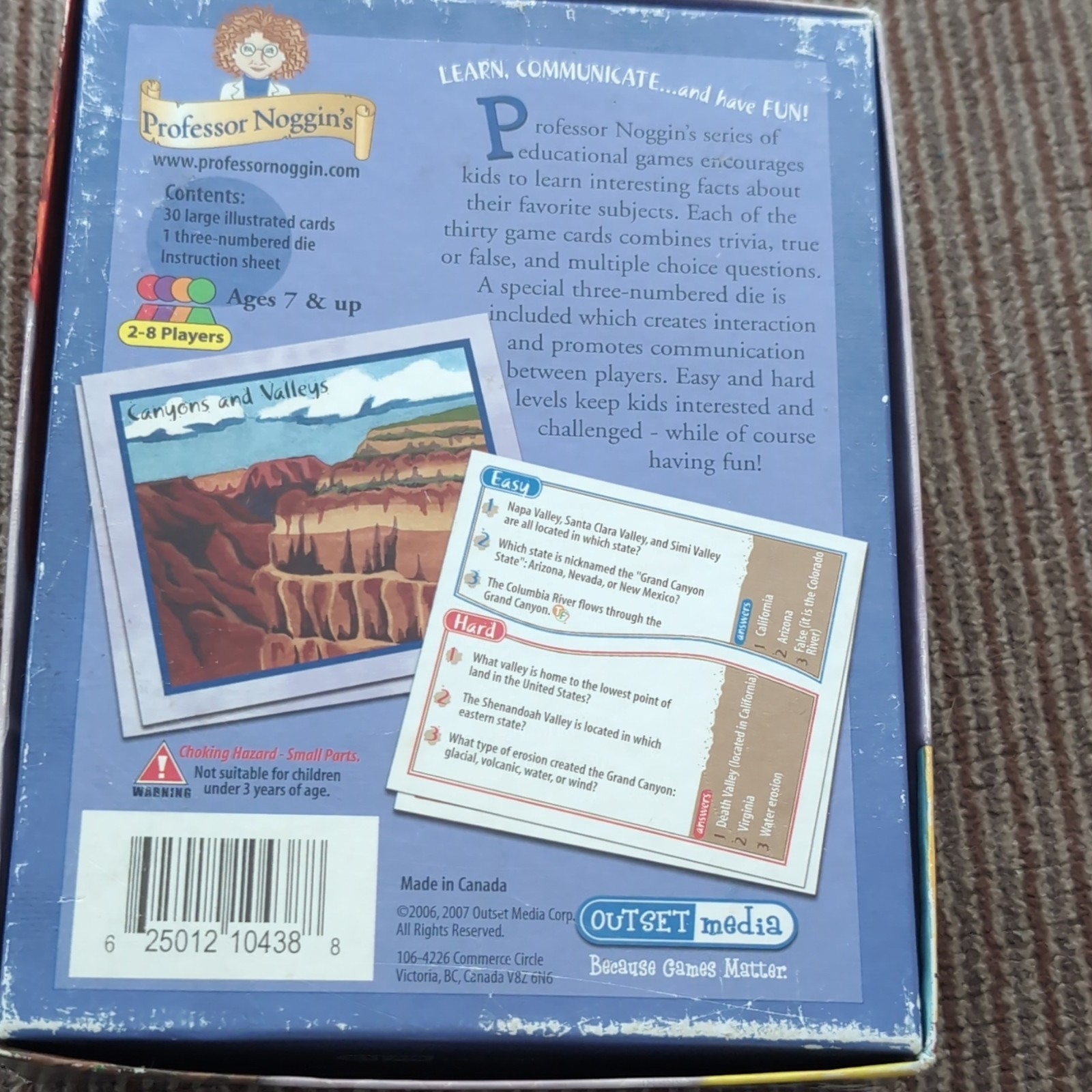 Professor Noggin’s Geography of the United States Card Game, Ages 7+
