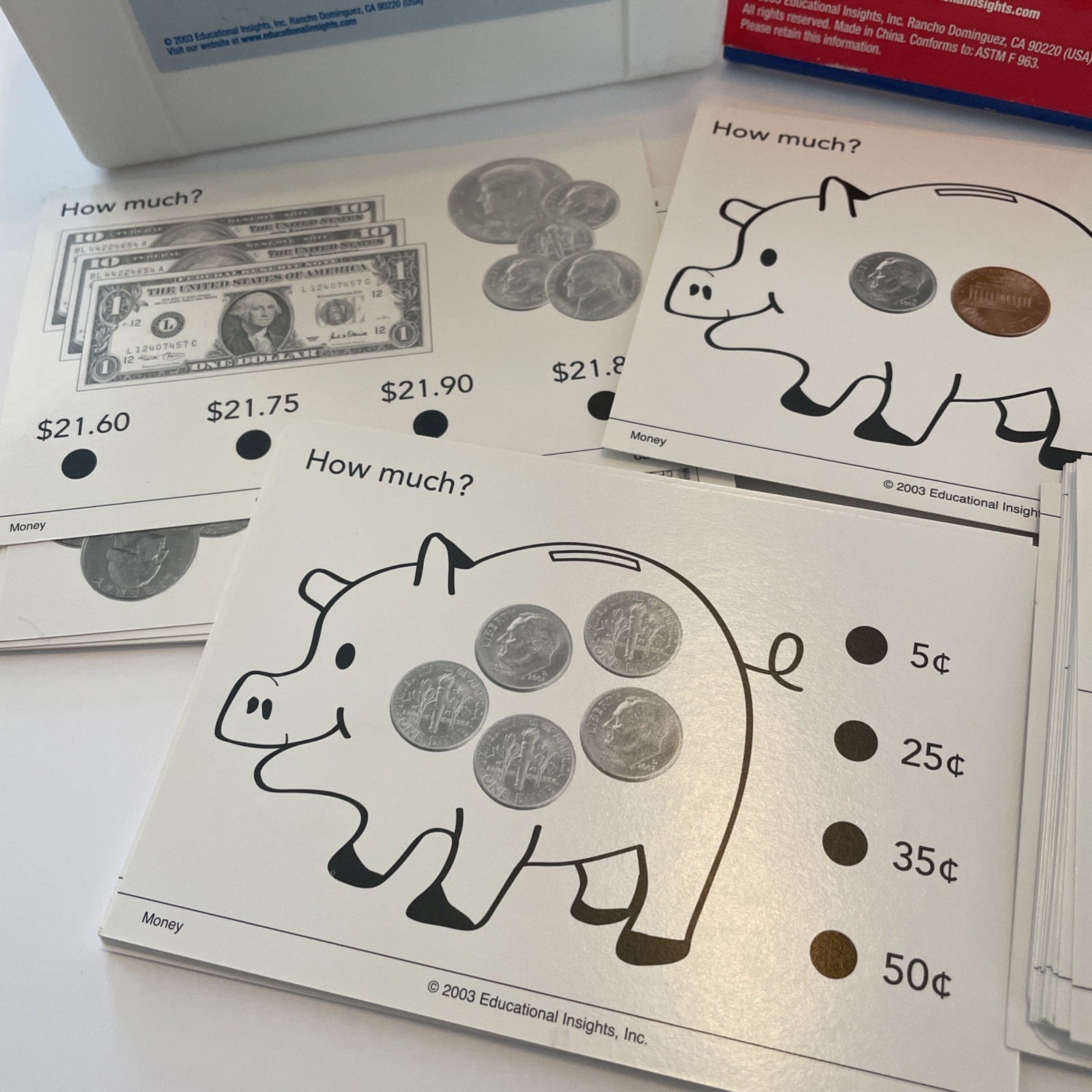 Hot Dots Flash Cards & Power Pen. Learn Money. Age 6+, Grades 1+. Vintage.