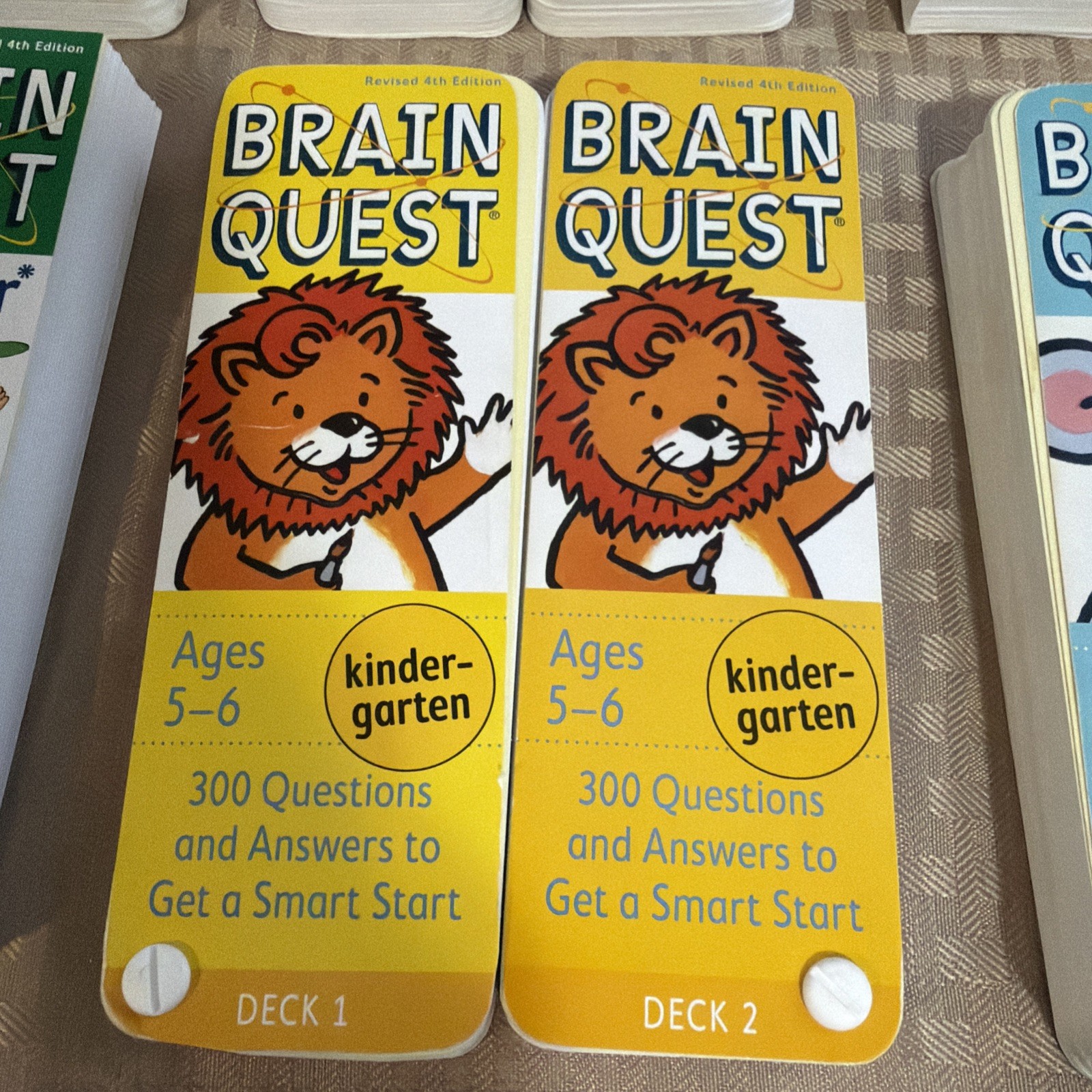 Brainquest Lot Kids Learning Cards Ages 2-7 & Up 6 Sets (12 Cards)