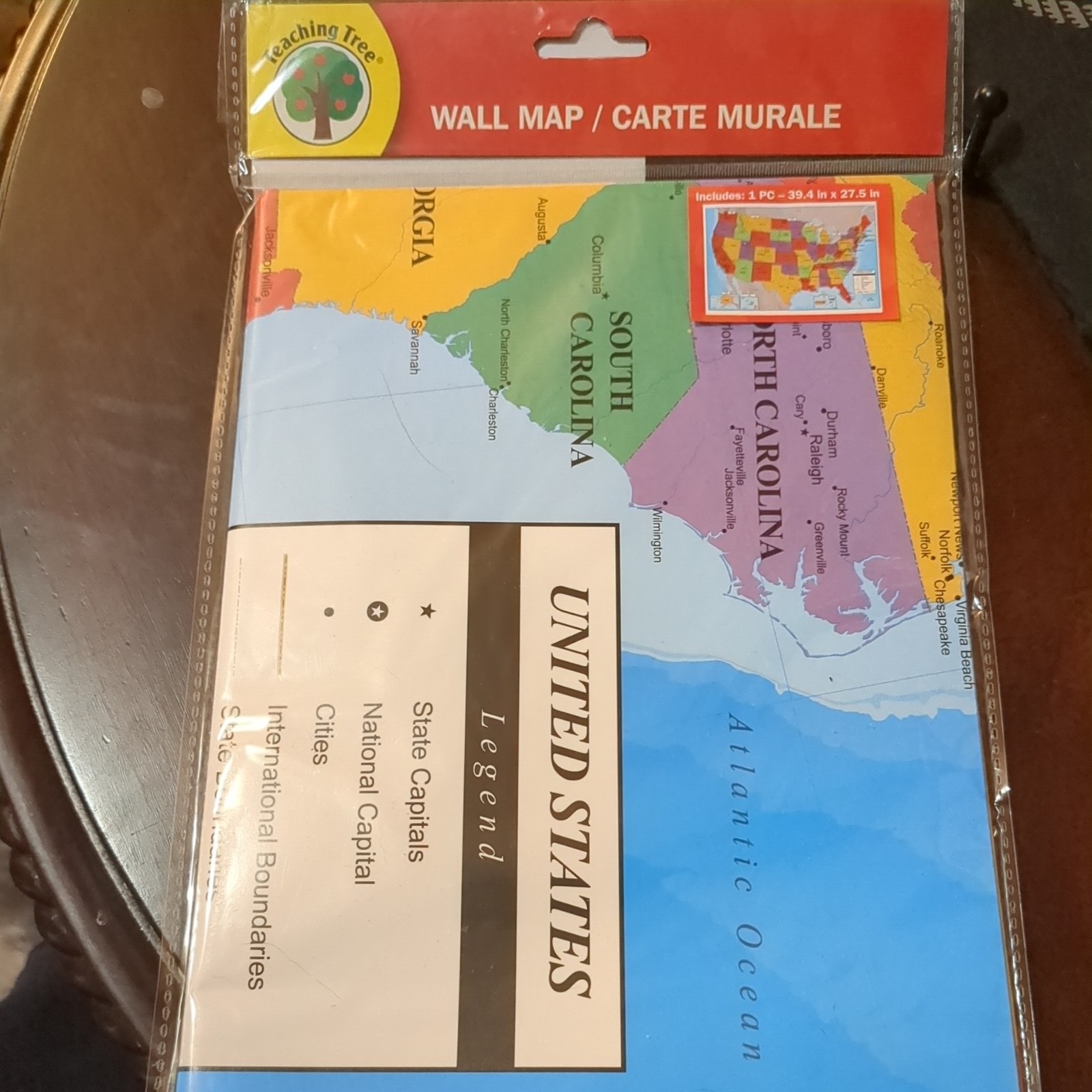 Teaching Tree United States Wall Maps 39.4×27.5- NEW/SEALED ***FREE SHIPPING***