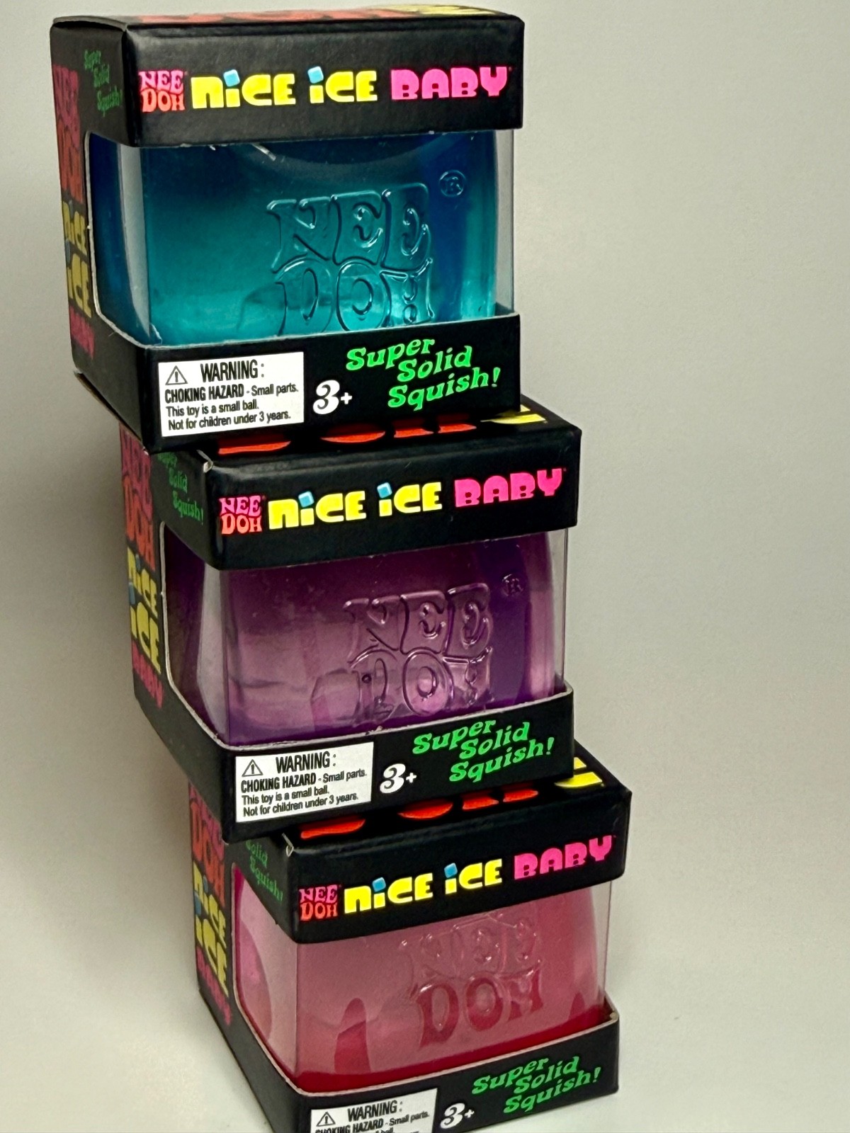 NeeDoh Nice Ice Baby Singles 🧊 LOT OF 3 💙💜🩷 Blue Purple Pink 🔥 AUTHENTIC