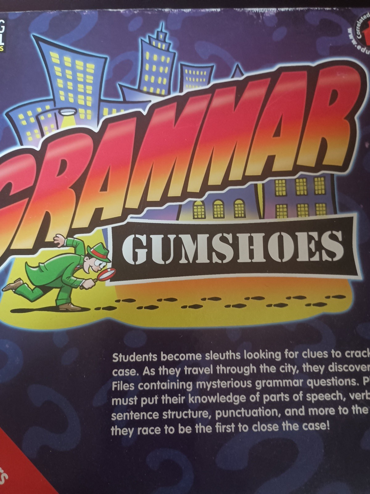 Grammar Gumshoes Learning Well Games Home School RL 3.5-5.0 – 2 to 6 players V7