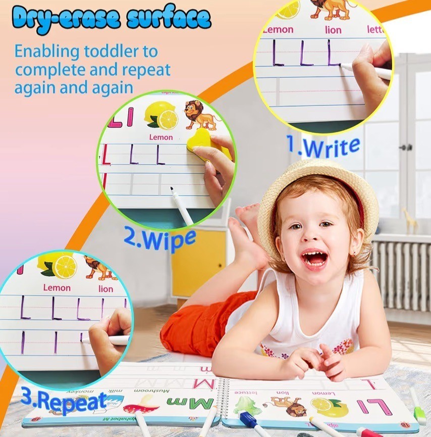 Preschool Educational Game Handwriting Tracing Numbers Alphabet Learning Kit toy