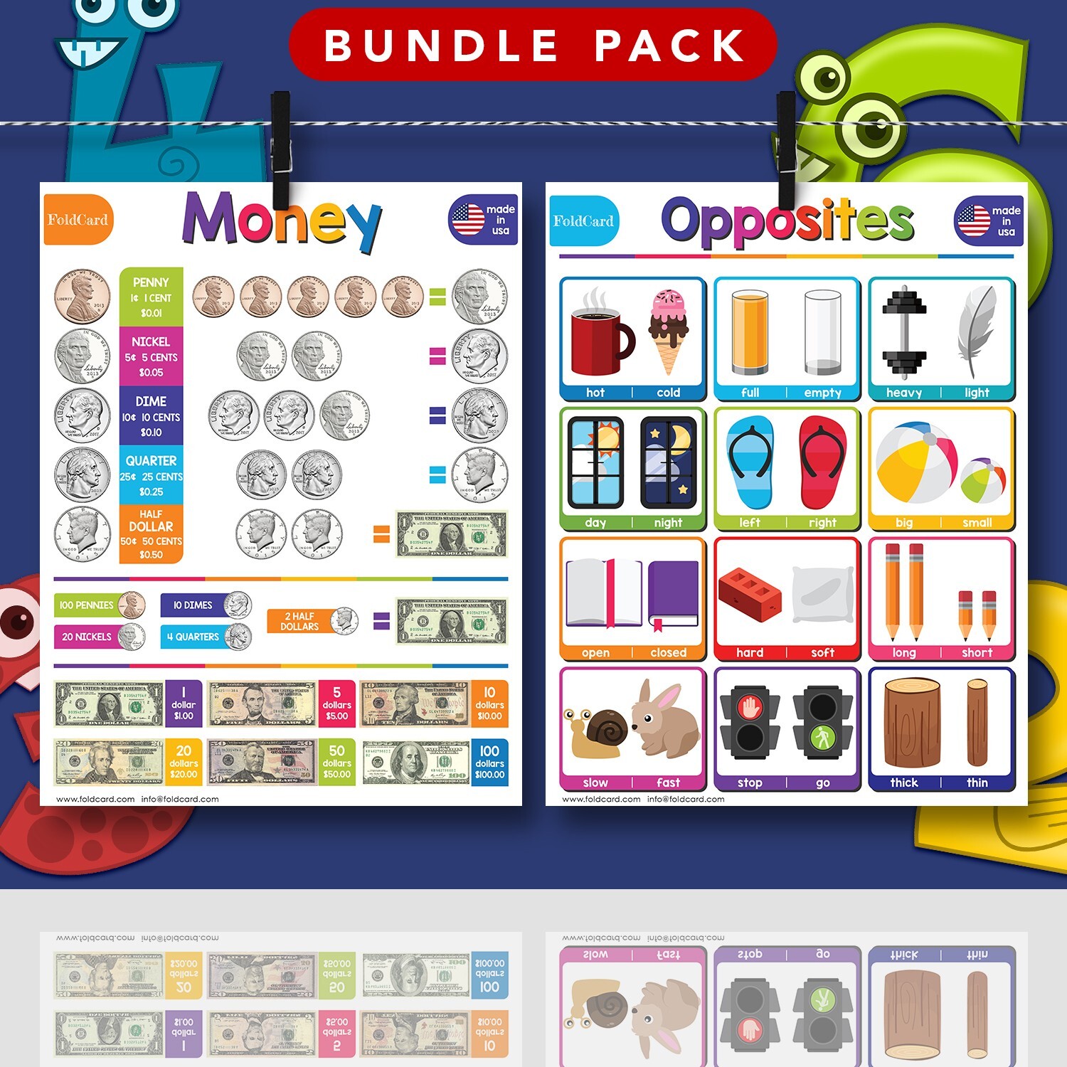 Advanced Bundle – 7 Educational Poster Learning Chart for Classroom Homeschool