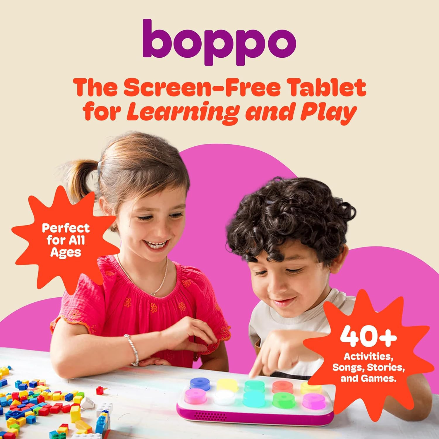 Boppo Screen-Free Learning Tablet for Kids – Interactive Handheld Games – Educat
