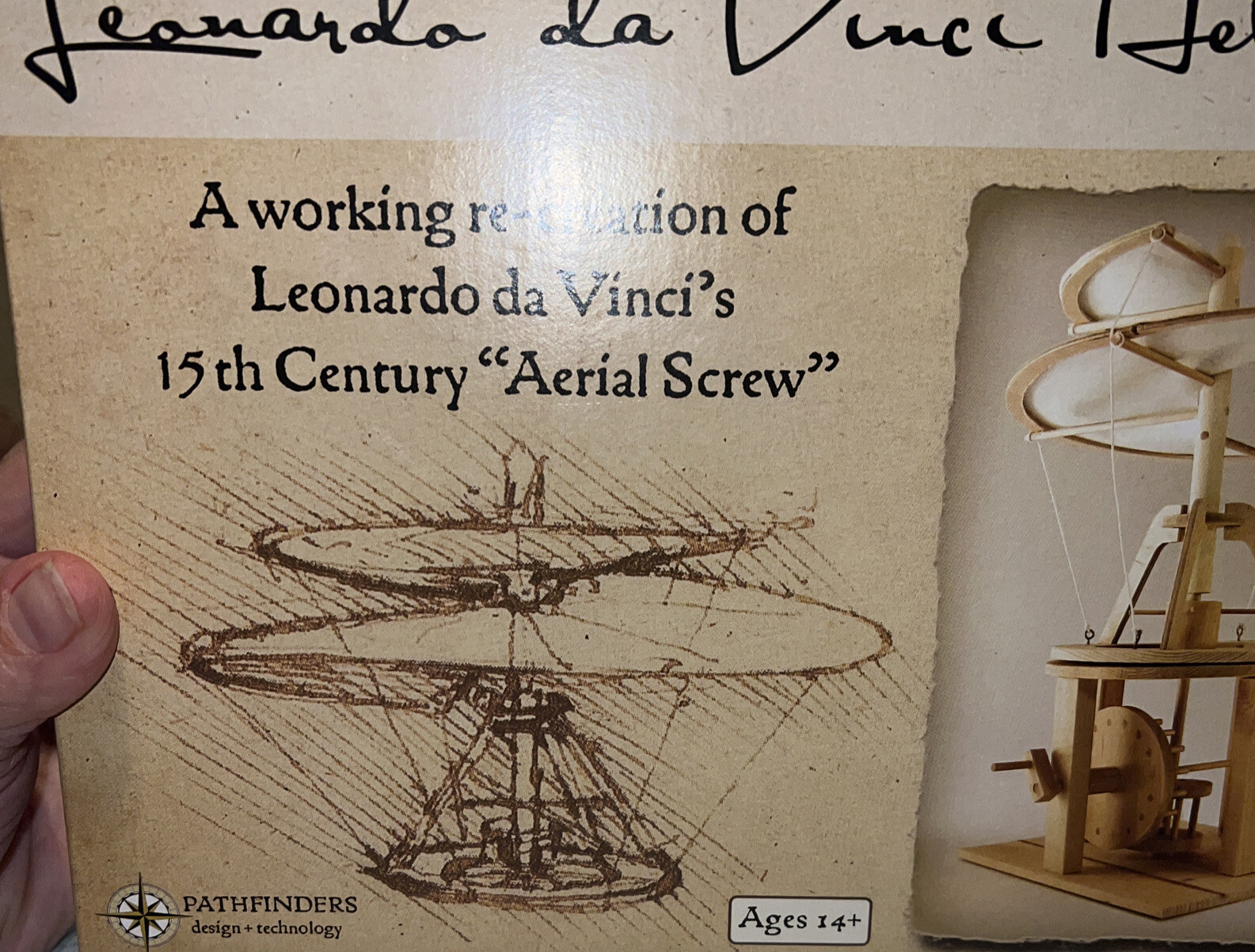 Leonardo da Vinci Premium Aerial Screw (Helicopter Flying Machine) New Sealed
